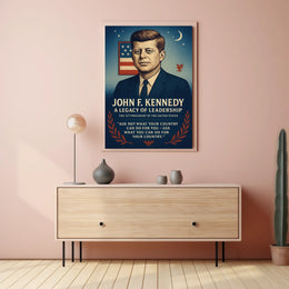 John F. Kennedy Patriotic Vintage Leadership Poster