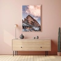 Majestic Snow-Capped Mountain Photorealistic Art Poster