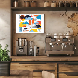 The poster features an abstract design with a modern artistic style. The core Travel Poster