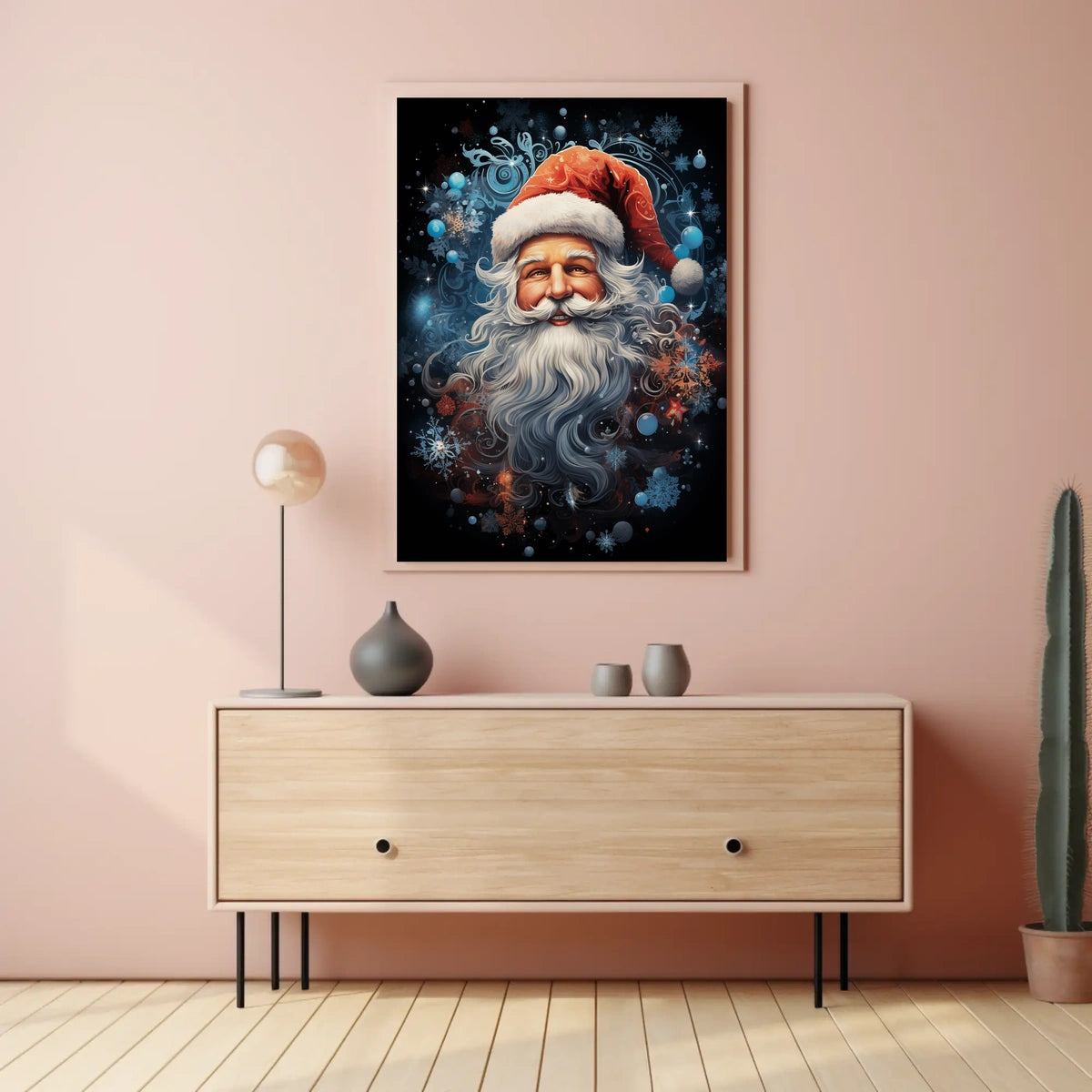 Santa Claus Joy Brings Modern Christmas Celebration Poster