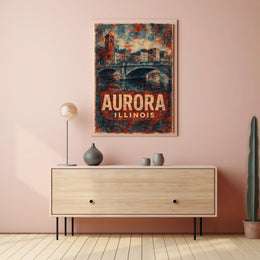 Aurora Illinois Scenic Wanderlust Poster