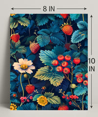 Botanical Strawberry Art Print: Abstract or Artistic Poster