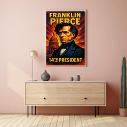 Franklin Pierce 14th President Poster Vintage Wall Art