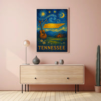 Tennessee Night Sky Music Art Poster - Cultural or Heritage Poster