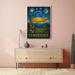 Tennessee Night Sky Music Art Poster - Cultural or Heritage Poster