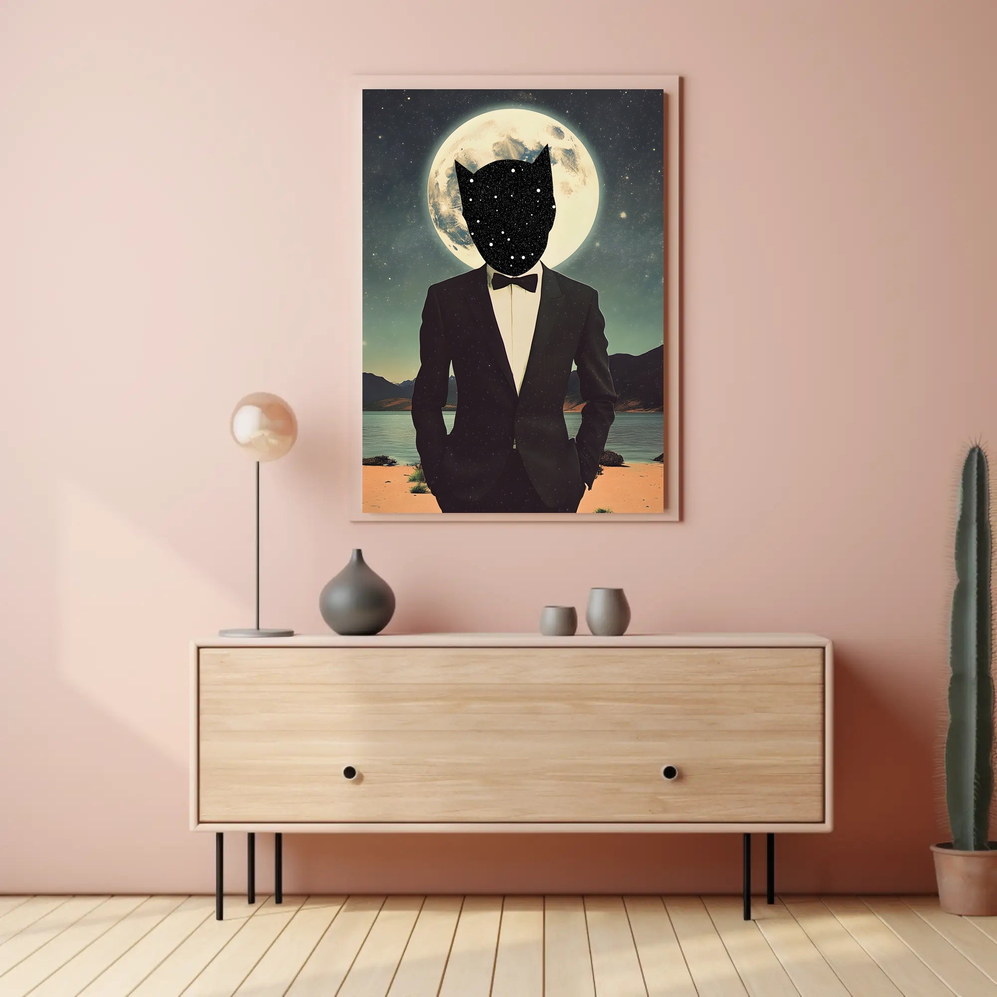 Cosmic Elegance Surreal Poster Print Wall Art