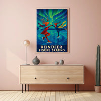Joyful Reindeer Figure Skating Fantasy Poster