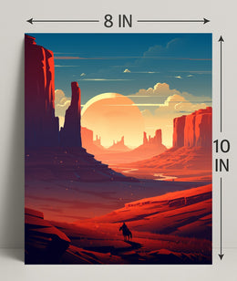 Desert Sunset Journey Poster PosterGoat