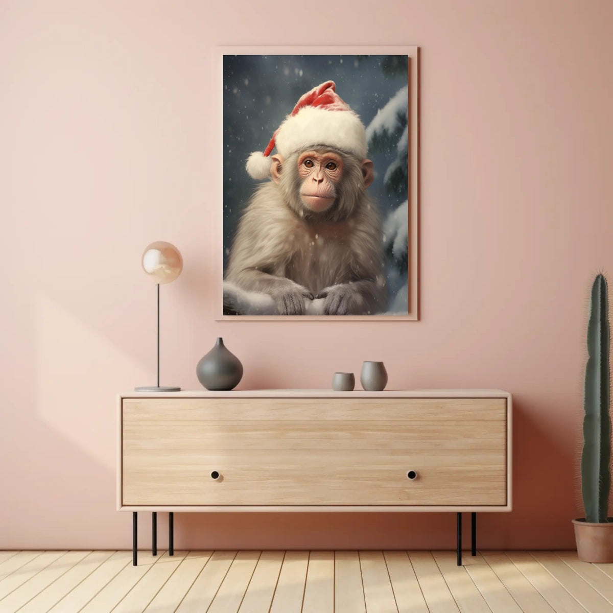Festive Monkey In Winter Wonderland Poster