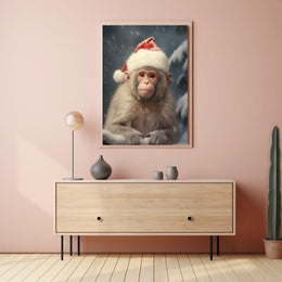 Festive Monkey In Winter Wonderland Poster