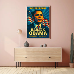 Barack Obama 44th President of the United States Colorful Comic Book Style Poster