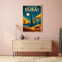Dubai Skyline Poster Travel Art Lovers Iconic Fusion