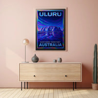Uluru Desert Sunrise Vintage Poster