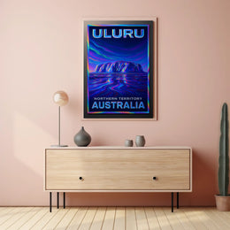 Uluru Desert Sunrise Vintage Poster
