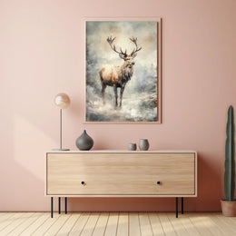 Majestic Elk In Mist Poster