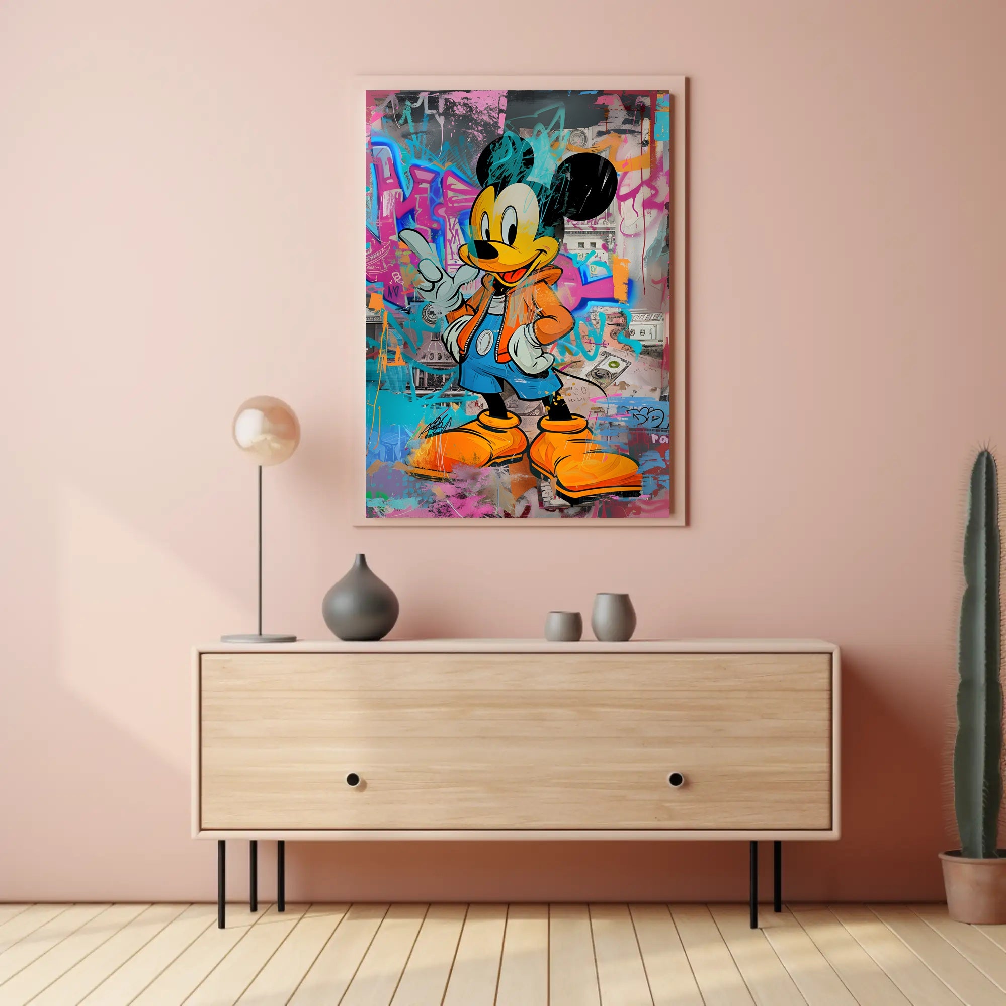 Cartoon Mouse in Urban Street Art Pop Culture Poster