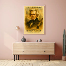 Andrew Jackson 7th President of the United States Vintage Watercolor Poster