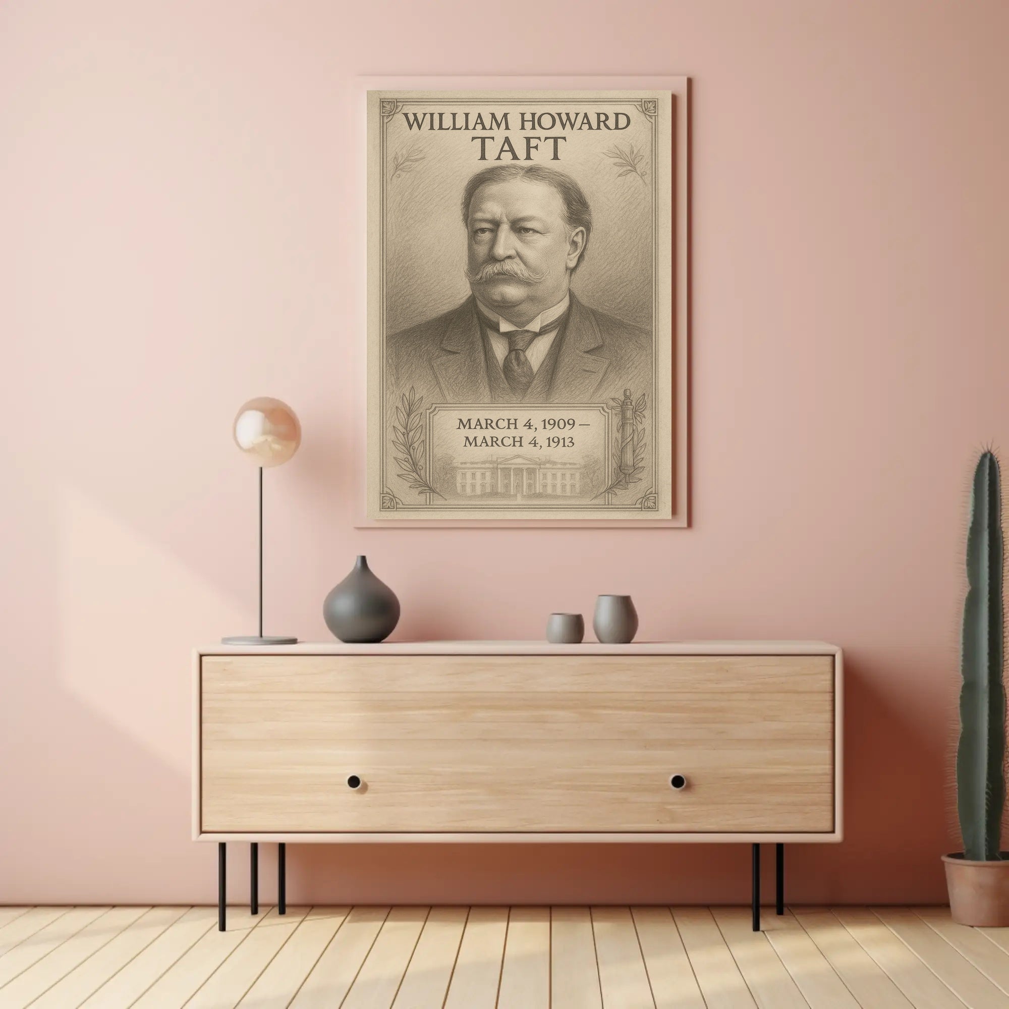 William Howard Taft 27th President Sketch Poster Art Print PosterGoat