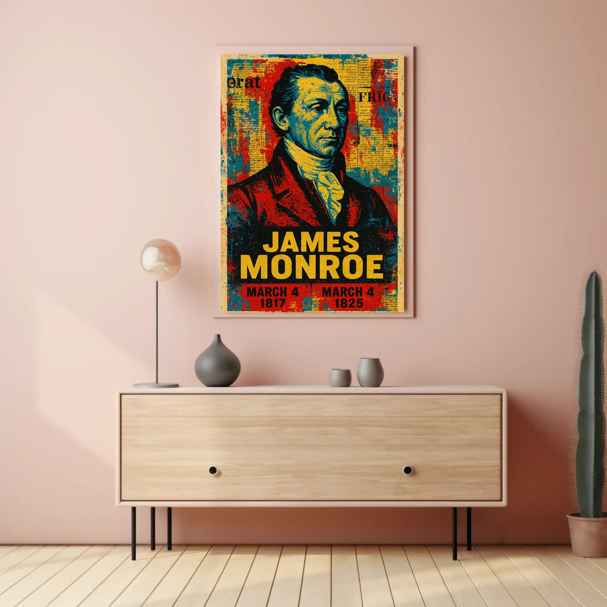 James Monroe 5th President of the United States Street Art Mashup Poster
