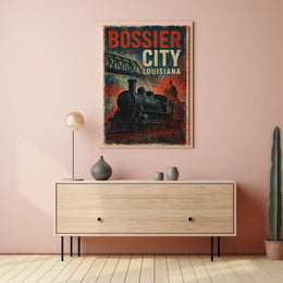 Bossier City Louisiana Cityscape Travel Realism Poster