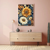 Sunflower Sunshine Vibes: Abstract or Artistic Poster