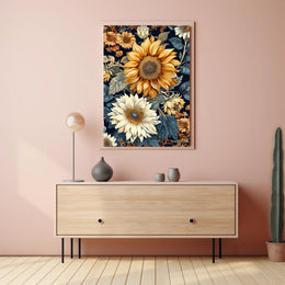 Sunflower Sunshine Vibes: Abstract or Artistic Poster