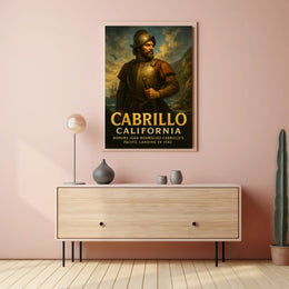 Cabrillo California Scenic Coastal Travel Vintage Souvenir Wall Decor Wanderlust Collectors Poster