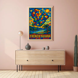 French Guiana Mosaic Art Poster