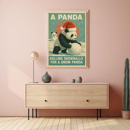 Winter Panda Scene Poster