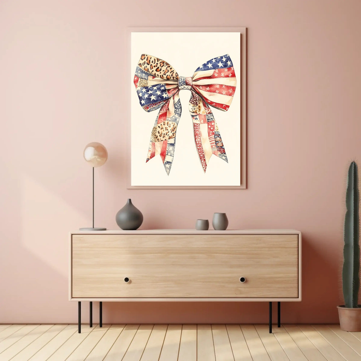 Large Coquette Bow American Flag Patriotic Wall Poster