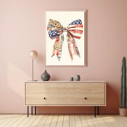 Large Coquette Bow American Flag Patriotic Wall Poster