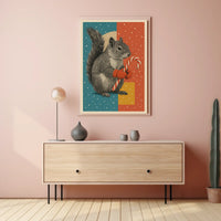 Festive Squirrel Delight Poster