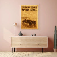 Vintage Car Race Daytona Beach Speed Excitement Poster