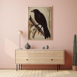 Raven on a Branch Wildlife Art Animal Poster PosterGoat