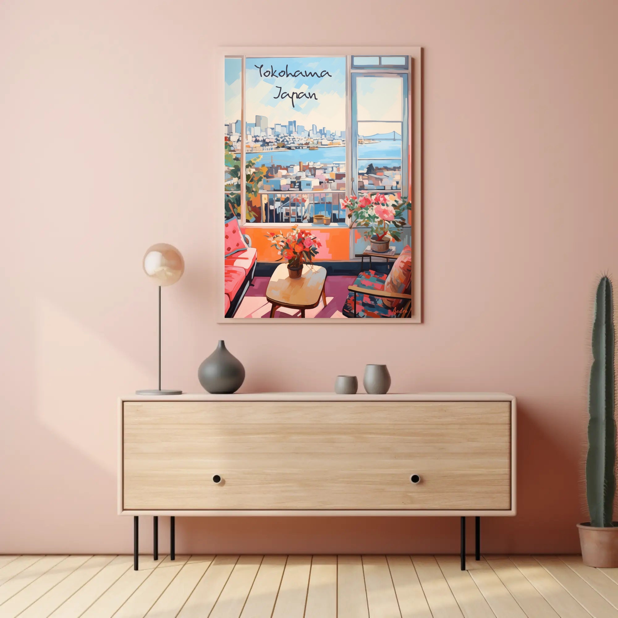 Scenic Yokohama Interior View Modern Urban Cityscape Poster