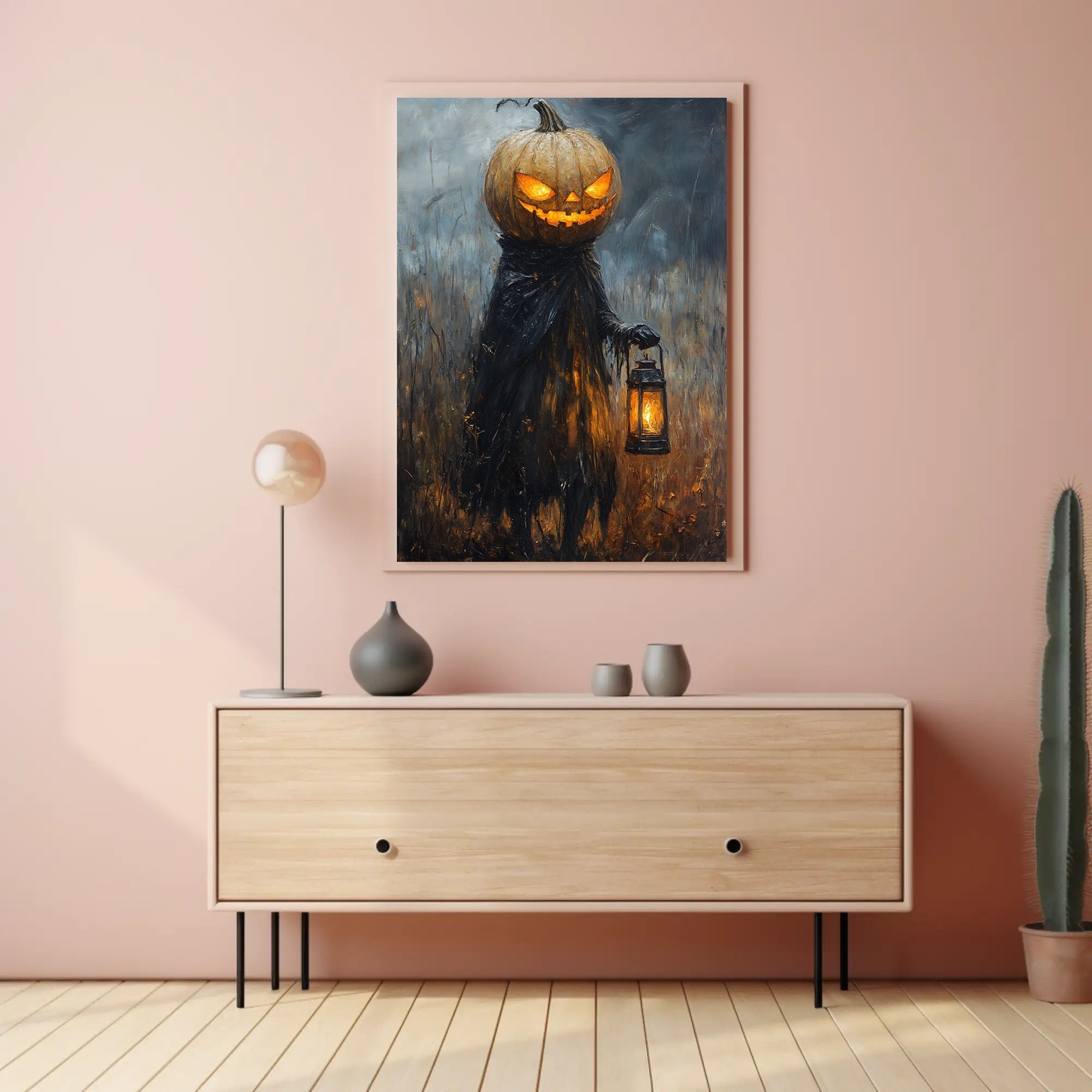 Haunting Pumpkin Lantern Fantasy or Mythology Poster