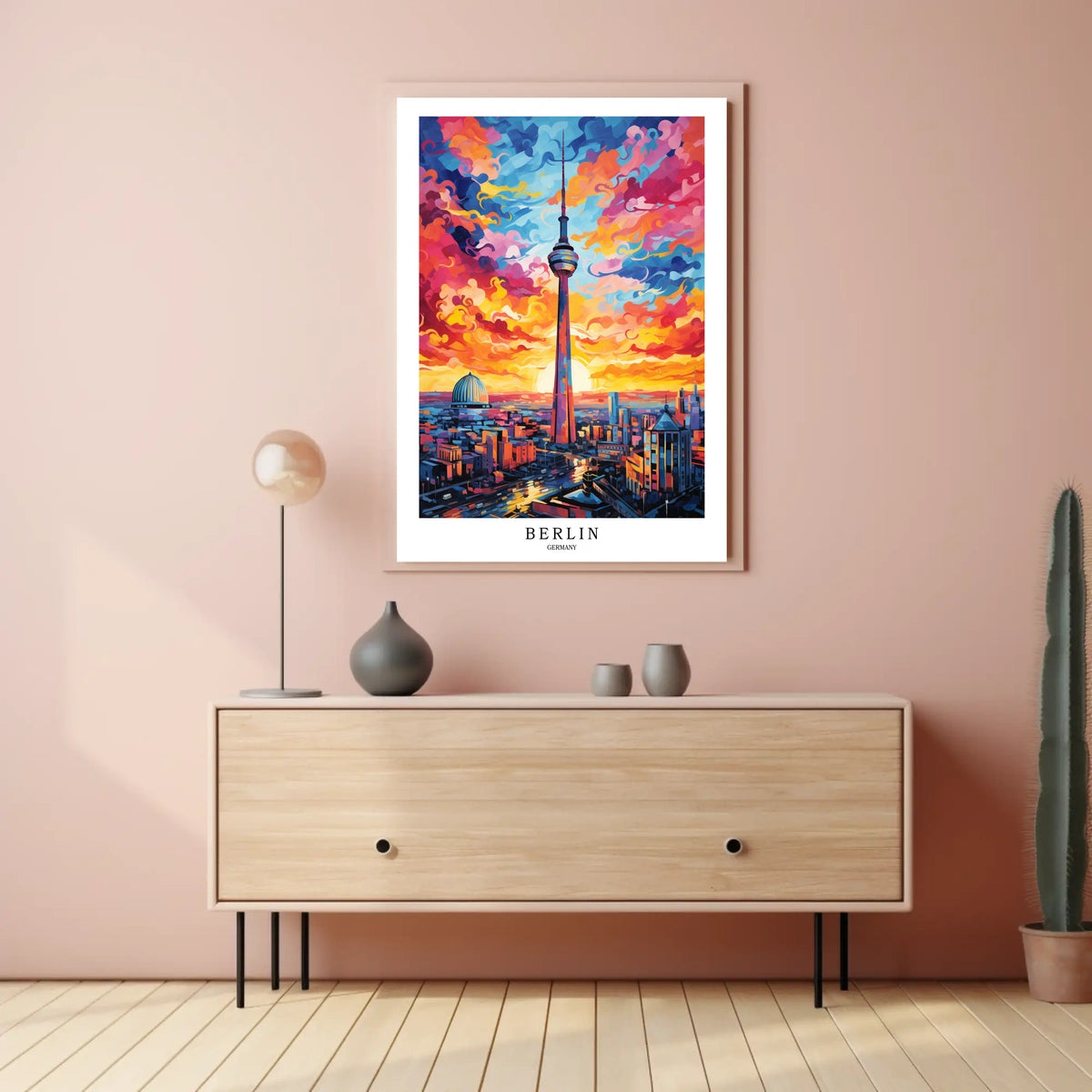 Berlin Skyline At Sunset Poster