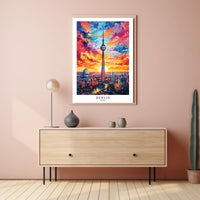 Berlin Skyline At Sunset Poster