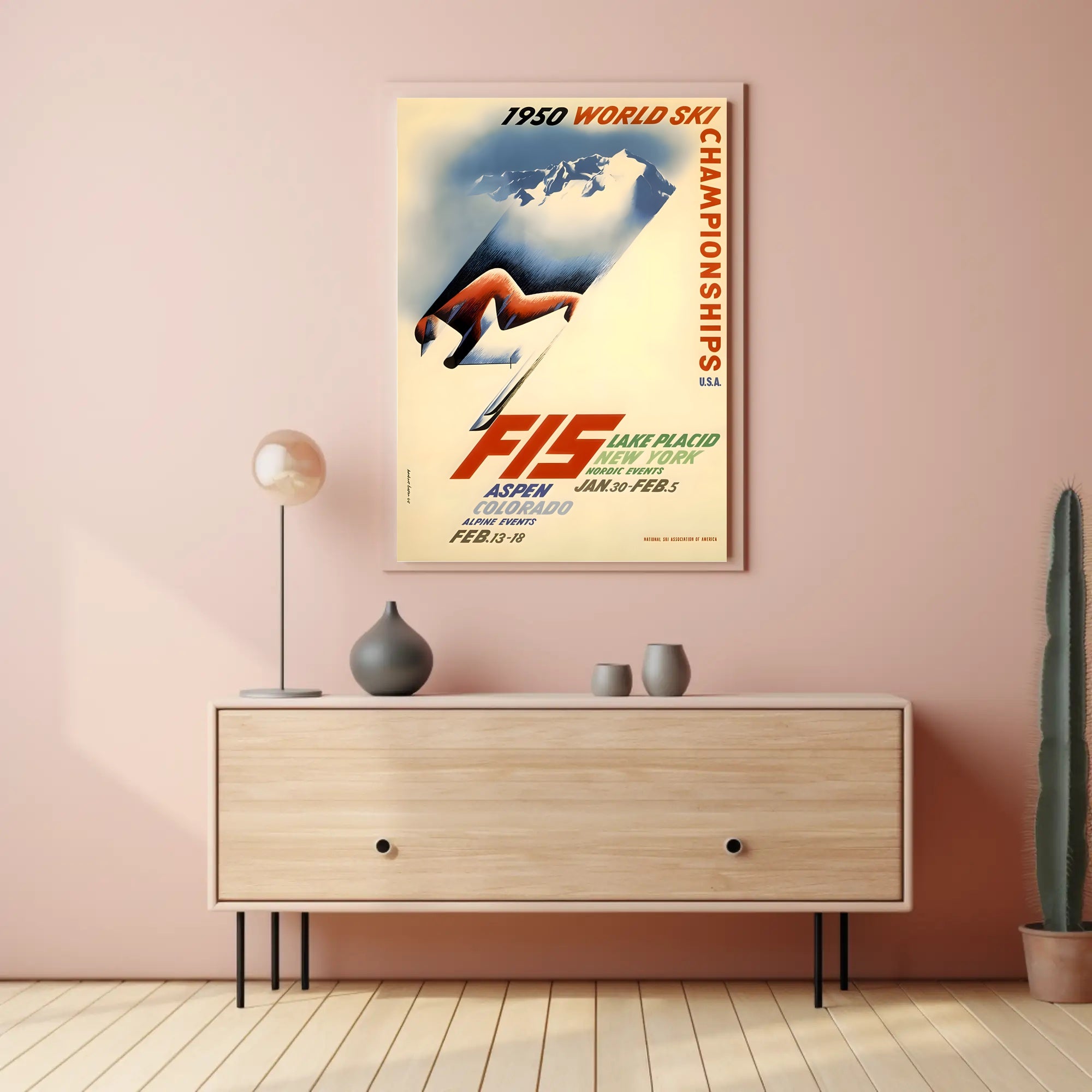 1950 World Ski Championships Vintage Poster Art PosterGoat