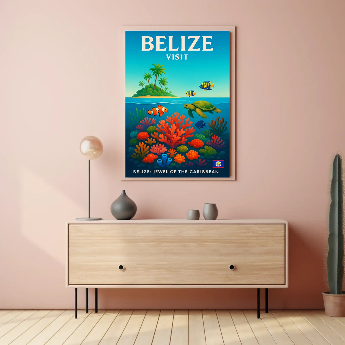 Visit Belize Jewel of the Caribbean Poster
