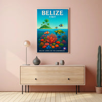 Visit Belize Jewel of the Caribbean Poster