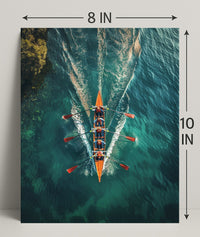 Rowing Team In Action Poster PosterGoat