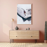 Vintage Car In Snow Vintage Poster