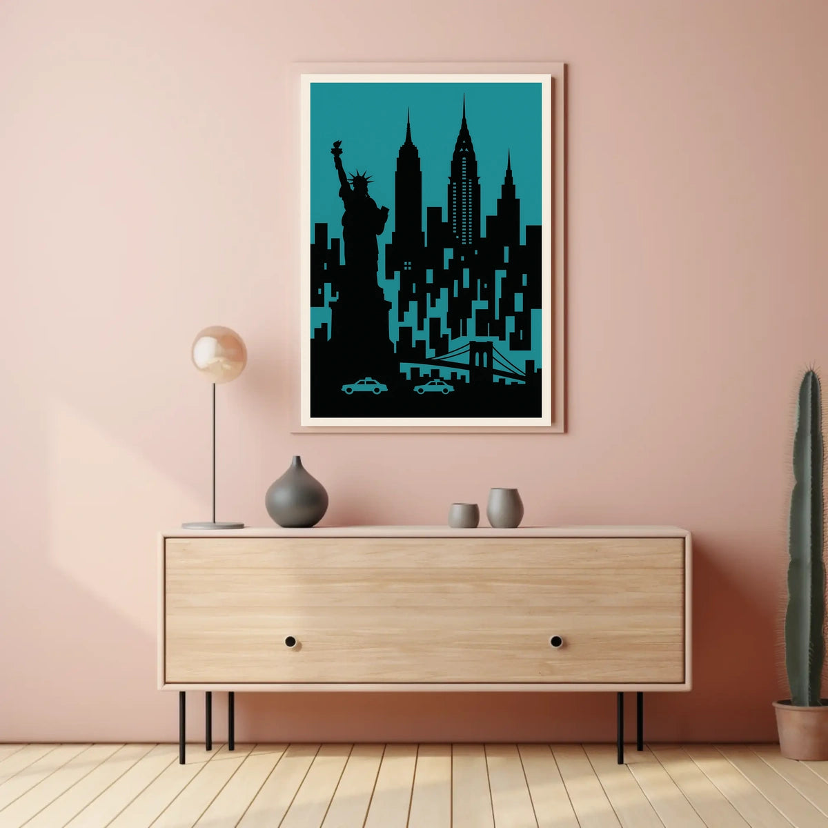 New York City Silhouette Poster Urban Wall Art Decor Gallery