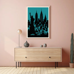 New York City Silhouette Poster Urban Wall Art Decor Gallery
