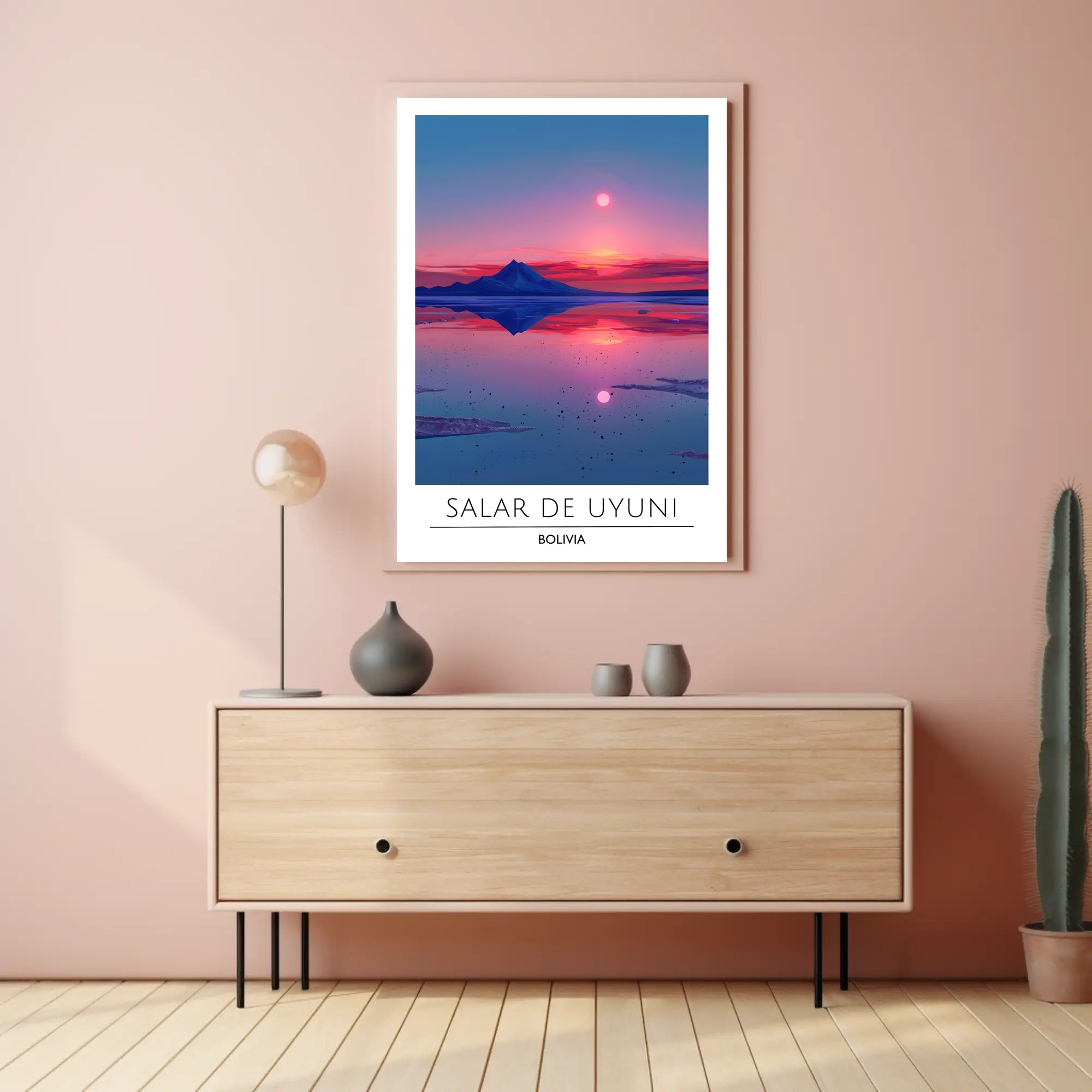 Salar de Uyuni Sunset Travel Poster