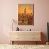 New York City Skyline At Sunset Poster