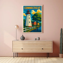 Connecticut Lighthouse Scene Poster