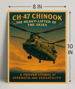 CH-47 Chinook Vintage Aviation Poster PosterGoat