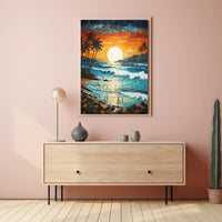 Tropical Sunset Beachscape Travel Poster
